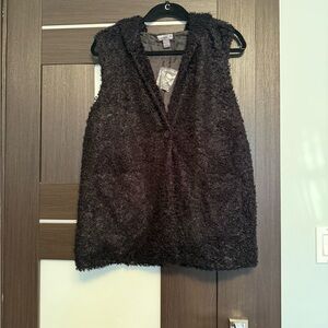 Poetry Black Teddy Faux Fur Vest